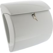 BURG-WÄCHTER, Briefkasten mit integriertem Zeitungsfach in Klavierlack-Optik, A4 Einwurf-Format, EU Norm EN 13724, Hochwertiger Kunststoff, Piano 886 W, Weiß