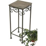 DANDIBO Blumenhocker Metall Eckig 64 cm Blumenständer 11134 Beistelltisch Pflanzenständer Holzablage Blumensäule - Dandibo