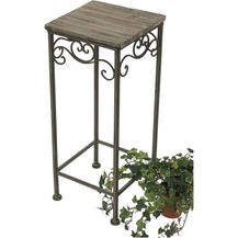Bild für DANDIBO Blumenhocker Metall Eckig 64 cm Blumenständer 11134 Beistelltisch Pflanzenständer Holzablage Blumensäule