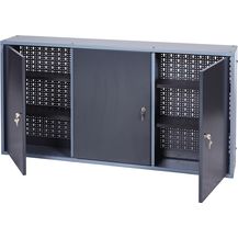 Bild für Werkzeugschrank H600xB1200xT190mm silber anthrazit 3 Lochrückwände,3 Türen