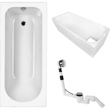 Bild für 'aquaSu Komplettset Badewanne 170x75 mit Wannenträger & Ablauf-Garnitur