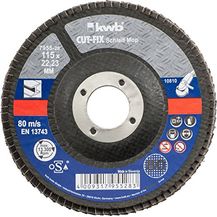 Bild für kwb Schleifmop Korn 80 Cut-Fix 795528 (Lamellenschleifer, Lamellenschleifteller, 115 x 22, für Metall und Stahl, für Winkelschleifer)