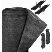 Zaunblende, 1,8 x 20 m, Sichtschutz für Garten Balkon, UV-stabilisiert, wetterfest, HDPE Gewebe, anthrazit