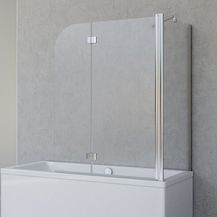 Bild für Duschabtrennung für Badewanne Angle, 2-teilig mit Seitenwand, Profilfarbe Chromoptik, 5 mm Sicherheitglas (ESG)