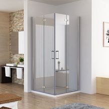 Bild für Duschkabine 100x70 Eckig Dusche Falttür 180º Duschwand Duschabtrennung NANO Glas 185cm DA