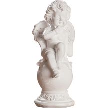 Bild für liebevolle Engelsfigur auf Kugel weiß als Grabschmuck 5,5x5x12 cm