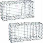 Gabione Steinkorb Steingabione 2 x 100x50x30 cm Drahtkorb Mauer Sichtschutz Zaun