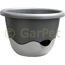 Bild für Blumentopf mit Bewässerungssystem Mareta Wasserspeicher Blumenampel mit Kette 30 cm hell + dunkel anthrazit