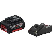 Bosch Professional 18V System Akku Starterset (GBA 18V 4Ah Akku Ladegerät GAL 18V-40, im Karton)