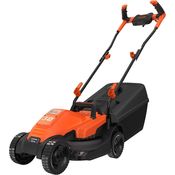 Black+Decker Elektro-Rasenmäher mit Fahrradlenker-Griff - 1.200W, 32cm Schnittbreite, 3-fach axial Höhenverstellung, 35l Fangbehälter, ideal für kleine Gärten - BEMW451BH