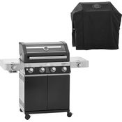 Rösle Gasgrill BBQ-Station Videro G4-S VARIO+ schwarz 50mbar mit Abdeckhaube