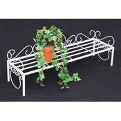 Blumenbank Metall Weiß 75 cm Blumenständer Mi Blumenregal Blumentreppe Pflanzentreppe Blumenregal Pflanzenständer Blumenhocker - Dandibo