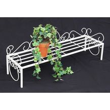 Bild für Blumenbank Metall Weiß 75 cm Blumenständer Mi Blumenregal Blumentreppe Pflanzentreppe Blumenregal Pflanzenständer Blumenhocker