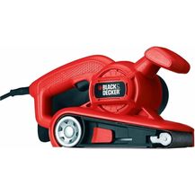 Bild für Black+Decker Bandschleifer (720W, mit automatischer Schleifbandzentrierung, vergrößerter Bandwechsel-Hebel, ergonomischer Zweithandgriff, Staubfangsack, einfache Bandmontage)