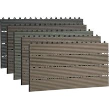 Bild für 12er-Set WPC Terrassenfliese mit Klicksystem anthrazit