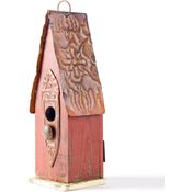 Glitzhome Vogelhaus aus Holz, handbemalt, 33,8 cm, Rot