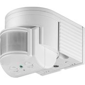 Goobay 95175 Infrarot Aufputz-Bewegungsmelder für Innen- und Außenbereich - 180° Arbeitsfeld - Reichweite bis 12m, Dreh--Neigbarer Erfassungsbereich - IP44 Schutzklasse - Spritzwasser geschützt - Weiß