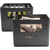 höfats - BEER BOX Feuerkorb - Getränkekiste, Feuerkorb, Grill und Hocker in einem - für Garten und Terrasse - Corten-Stahl - Rost-Optik