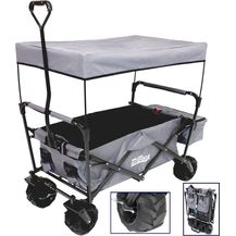 Bild für Bollerwagen faltbar mit Sonnendach Breitreifen Grau