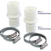 Bild für Peraqua 2 Stk. Schlauchverbinder Ø 32 auf 38 mm inkl. 4 Edelstahlschellen
