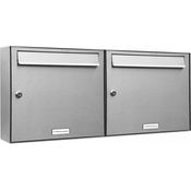 AL-Briefkastensysteme 2er Edelstahl Briefkasten Anlage 2 Fach Wandbriefkasten Postkasten Ausführung 2