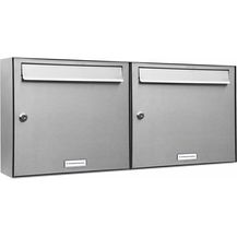 Bild für AL-Briefkastensysteme 2er Edelstahl Briefkasten Anlage 2 Fach Wandbriefkasten Postkasten Ausführung 2