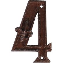 Bild für Hausnummer Zahl 4 Vier Antik-Stil Gusseisen H12cm