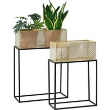 Bild für Pflanzständer Anderlues 2er Set Schwarz-Messingfarben