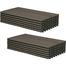 Bild für 12er-Set WPC Terrassenfliese mit Klicksystem coffee