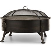 Catania 2-in-1-Feuerschale Ø80cm Funkenschutz Ø70cm Grill Stahl antik Schwarz