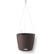 Lechuza 15195 Nido Cottage Blumenampel, Hochwertiger Kunststoff, Inkl. Bewässerungssystem und Edelstahlaufhängung, Für Innen- und Außenbereich, mokka