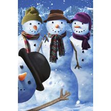 Bild für Toland Home Garden Snowman Photobomb 28 x 40 Inch Decorative Funny Winter Snow Family Photo House Flag (1010820)