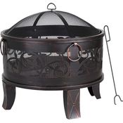 Gardebruk Feuerkorb rund Ø 67 cm Stahl Schürhaken Funkenfluggitter Feuerstelle Feuerschale Grillfeuer Garten  (107447)