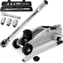 Bild für Deuba Hydraulischer Wagenheber 3t inkl. Gummiauflage  Drehmomentschlüssel 6tlg. 1/2 28-210Nm Vorteilsset