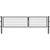 GAH Stabgitter-Doppeltor mit breitem Flügel, grün RAL 6005 3,5 m 200 cm