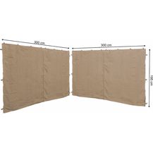 Bild für 2 Seitenteile mit RV 300x195cm für Pavillons 3x3m Seitenwand Beige RAL 1001