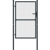 vidaXL Mesh-Gartentor verzinkter Stahl 100 x 175 cm grau