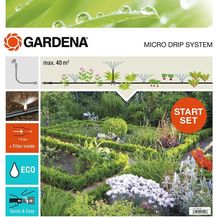 Bild für GARDENA Start Set Pflanzflächen: Micro-Drip-Gartenbewässerungssystem zur individuellen, flexiblen Bewässerung von Blumen- und Gemüsebeeten (13015-20)