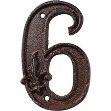 Bild für Hausnummer Zahl 6 Sechs Antik-Stil Gusseisen H12cm