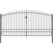 vidaXL Doppelflügel-Gartentor mit Speerspitzen 400 x 248 cm