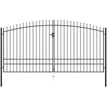 Bild für vidaXL Doppelflügel-Gartentor mit Speerspitzen 400 x 248 cm