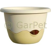 Bild für Blumentopf mit Bewässerungssystem Mareta Wasserspeicher Blumenampel mit Kette 25 cm hell + dunkel elfenbein