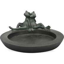 Bild für matches21 Vogeltränke rund schwarz Frösche am Brunnen Vogelfutterschale Vogelbad Bienentränke Polyresin 1 Stk Ø 32,6 cm