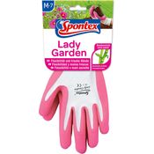 Spontex Lady Garden Handschuhe, Gartenhandschuhe für Damen, weicher Strick aus Bambus-Viskosefasern, mit Latexbeschäumung, Größe M, 1 Paar