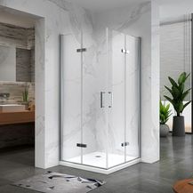 Bild für Duschkabine Duschabtrennung Eckeinstieg Scharniertür NANO-ESG Klarglas Höhe: 190 cm DK11 75x80