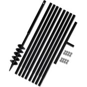 Erdbohrer mit Griff 100 mm Verlängerungsrohr 9 m