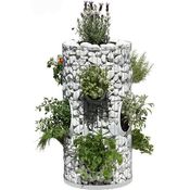 Bellissa Gabionen-Kräuterturm 80 cm x Ø 40 cm/26 cm silber