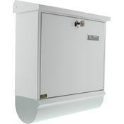 BURG-WÄCHTER Briefkasten-Set mit integriertem Zeitungsfach, A4 Einwurf-Format, EU Norm EN 13724, Verzinkter Stahl, Comfort-Set 91300 W, Weiß