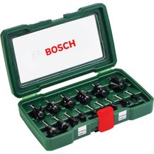 Bild für Bosch 15tlg. Hartmetall Fräser Set (für Holz, 1-4 Zoll Schaft, Zubehör Oberfräse)