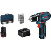 Bosch Professional Akku-Bohrschrauber GSR 12V-15, mit 2 Akkus, Ladegerät und Bit-Set